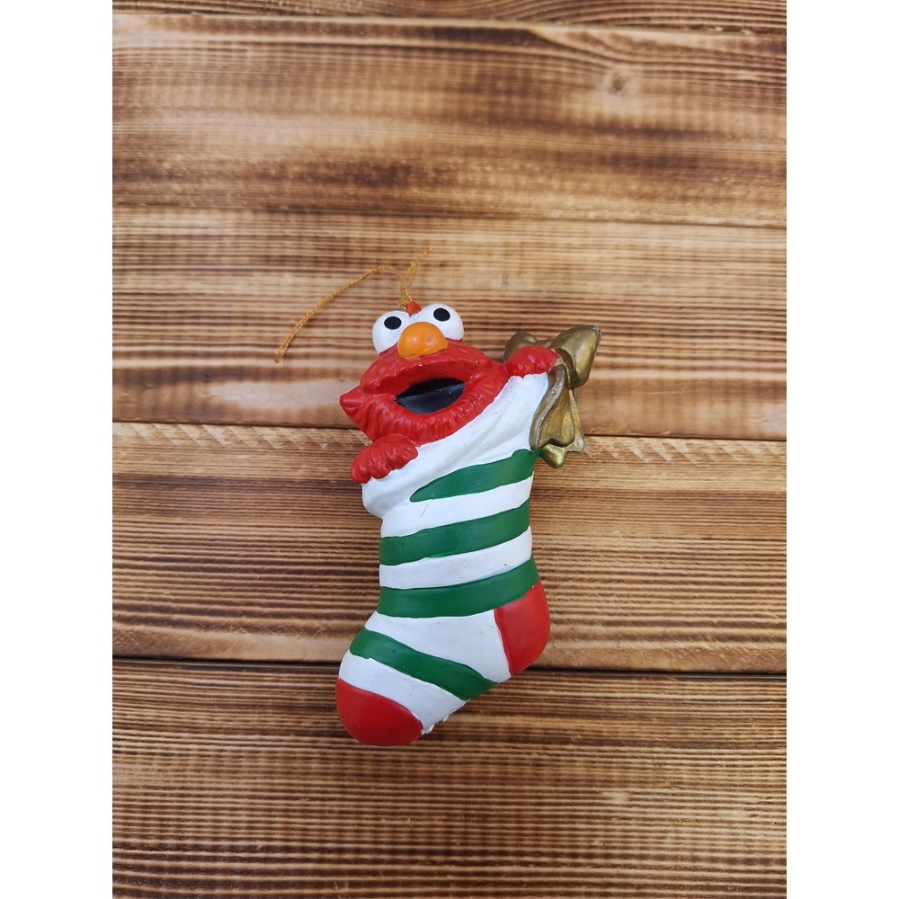 Sesame Street Elmo In A Stocking Jim Henson 1993 Christmas Ornament